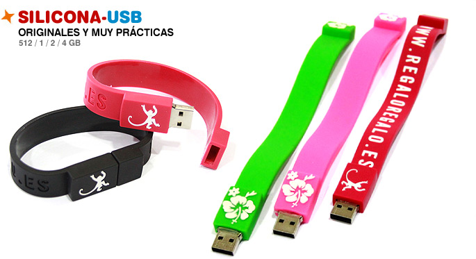 pulseras silicona usb