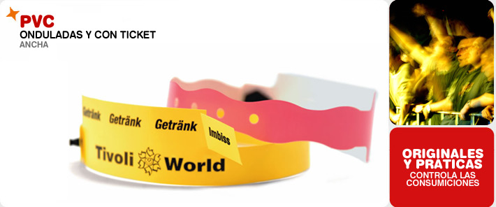 pulsera de control onduladas y con ticket