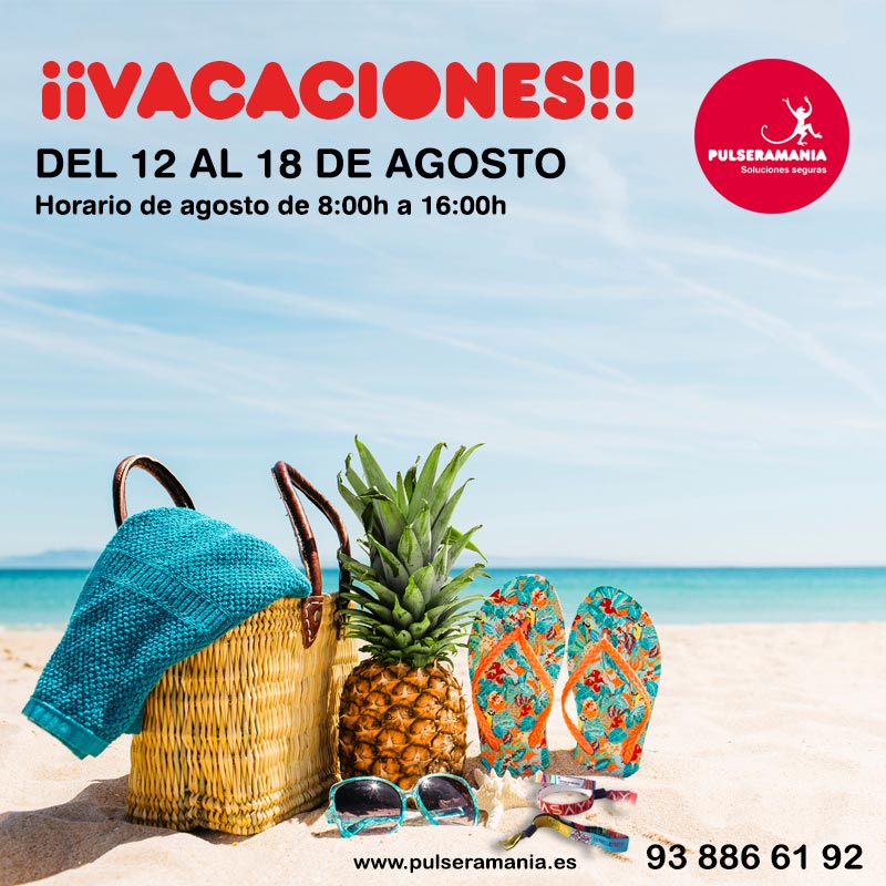 Vacaciones del 12 al 18 de agosto. Horario de agosto: de 08:00h a 16:00h